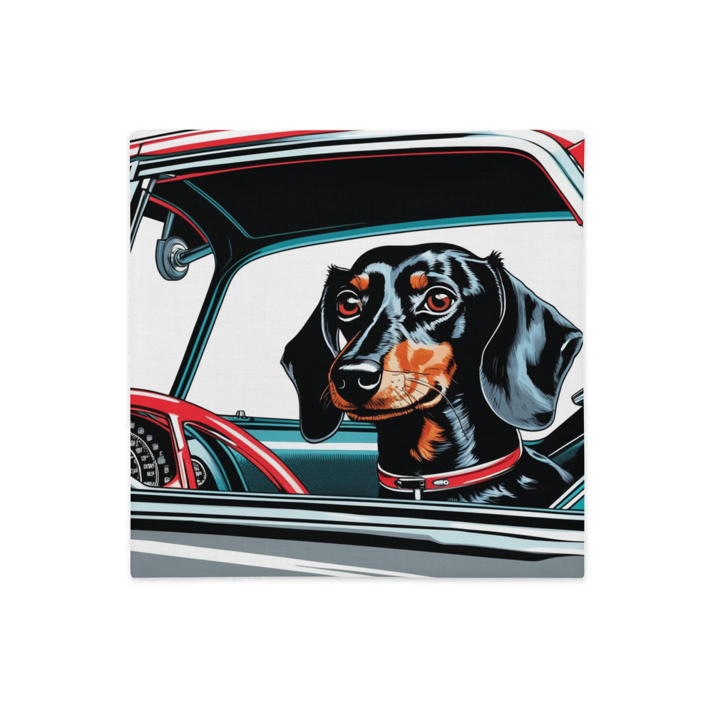 PugMug Custom Black Dachshund Premium Pillow Case