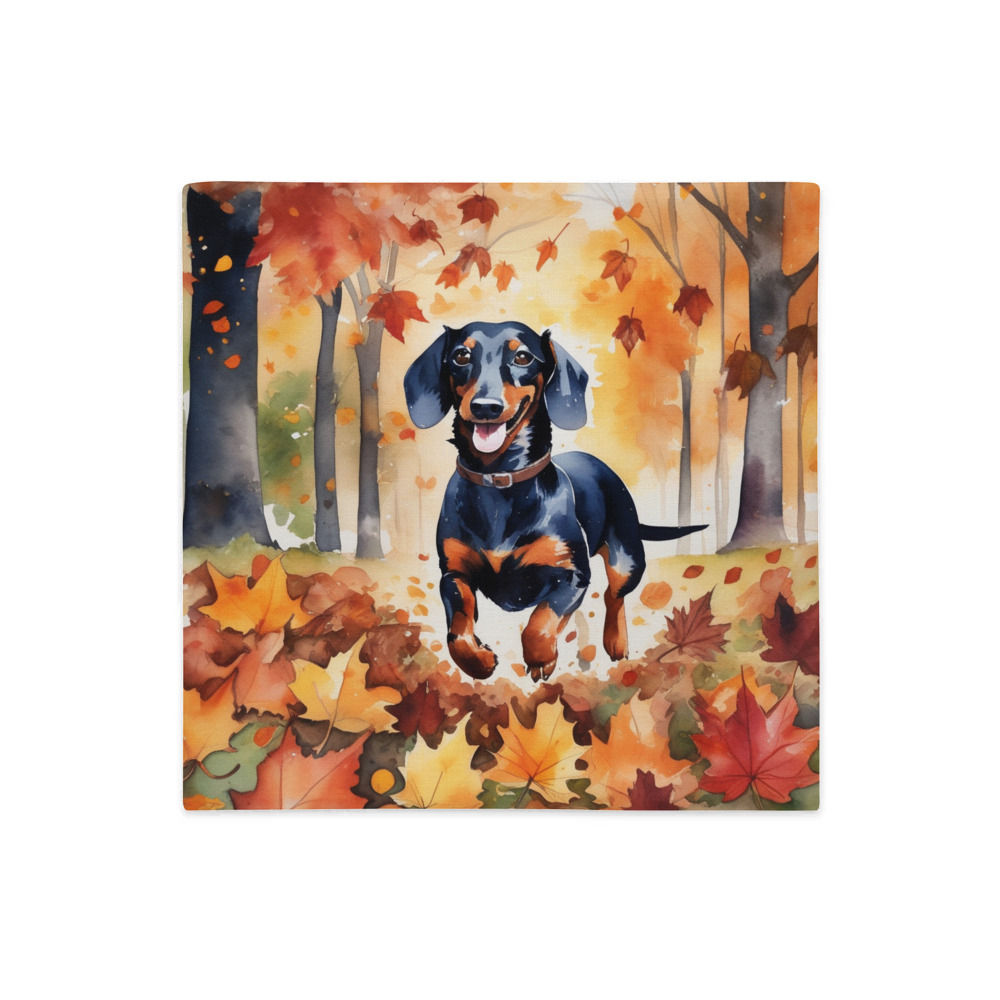 PugMug Custom Black Dachshund Premium Pillow Case