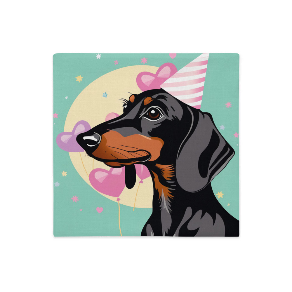 PugMug Custom Black Dachshund Premium Pillow Case