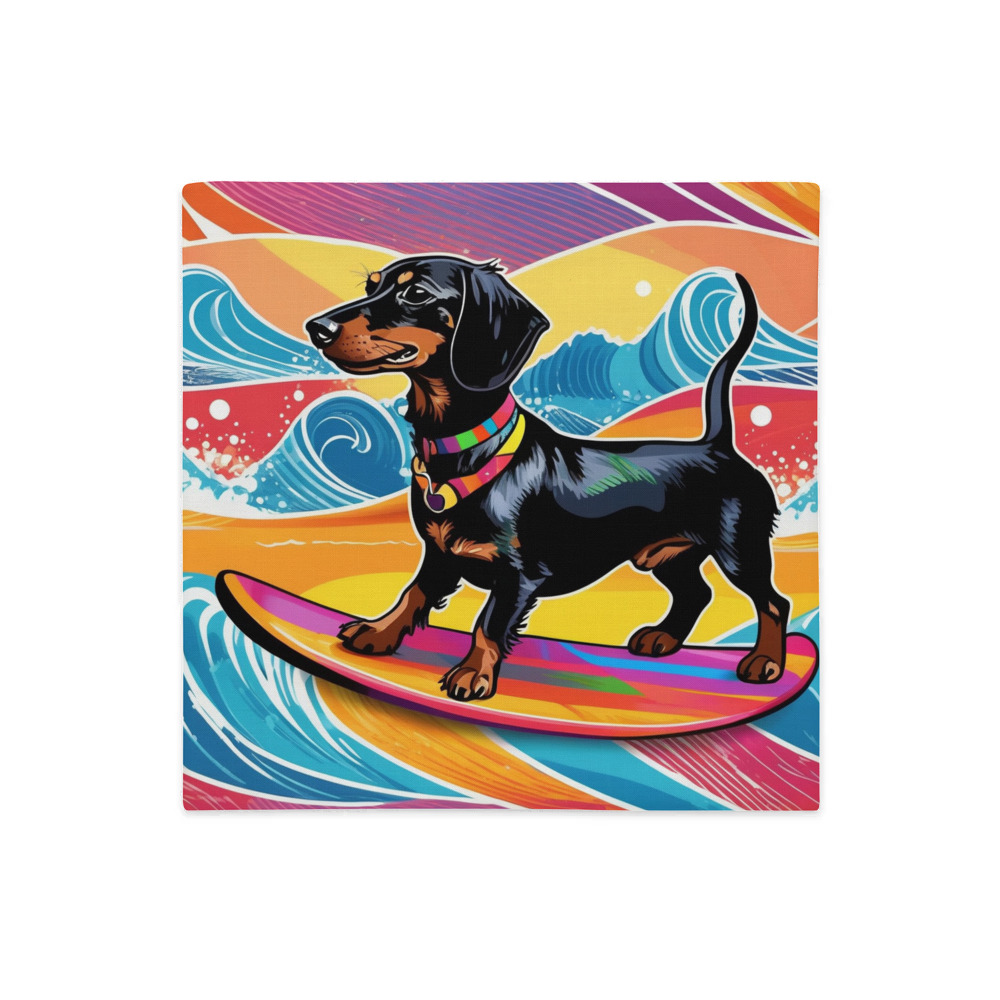 PugMug Custom Black Dachshund Premium Pillow Case