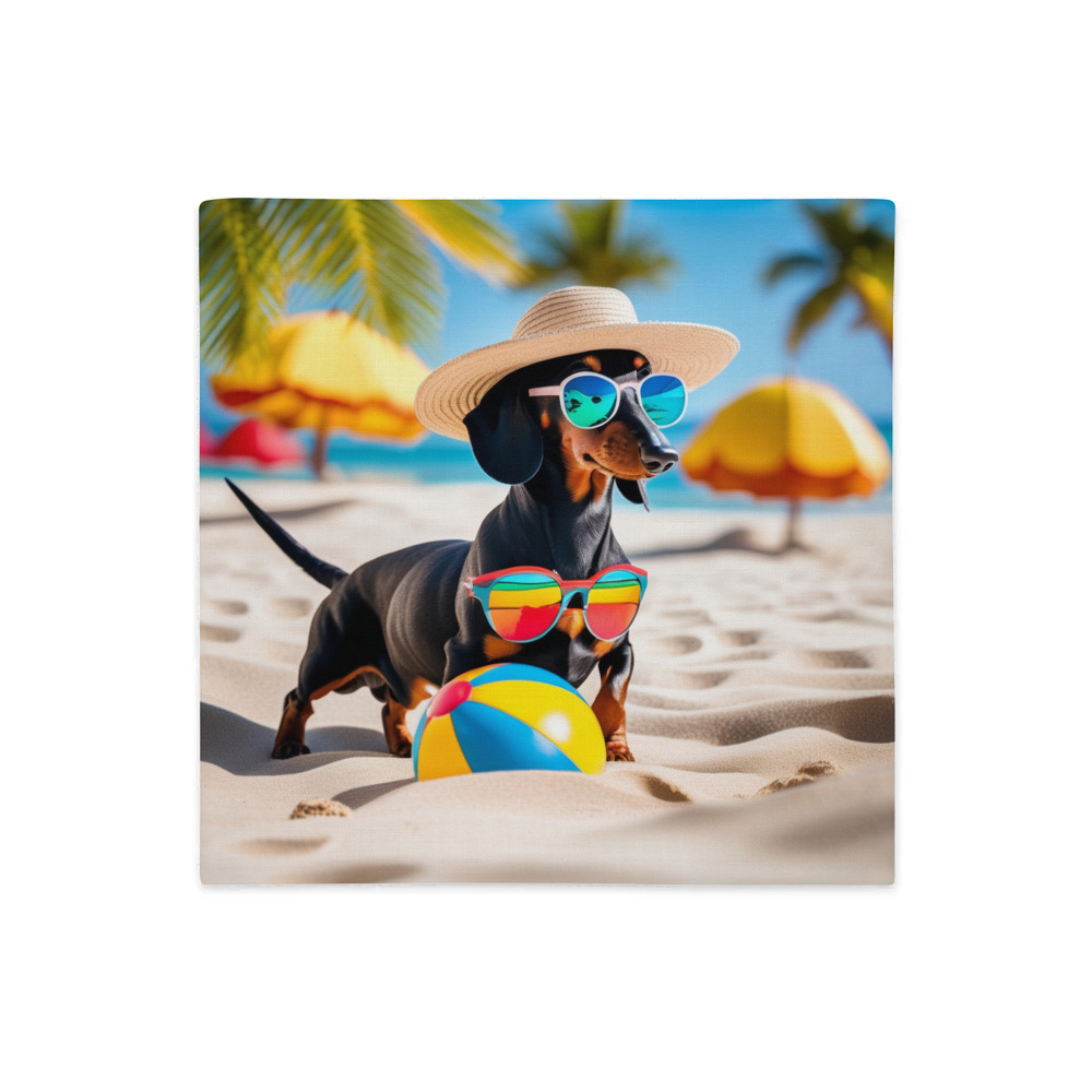 PugMug Custom Black Dachshund Premium Pillow Case