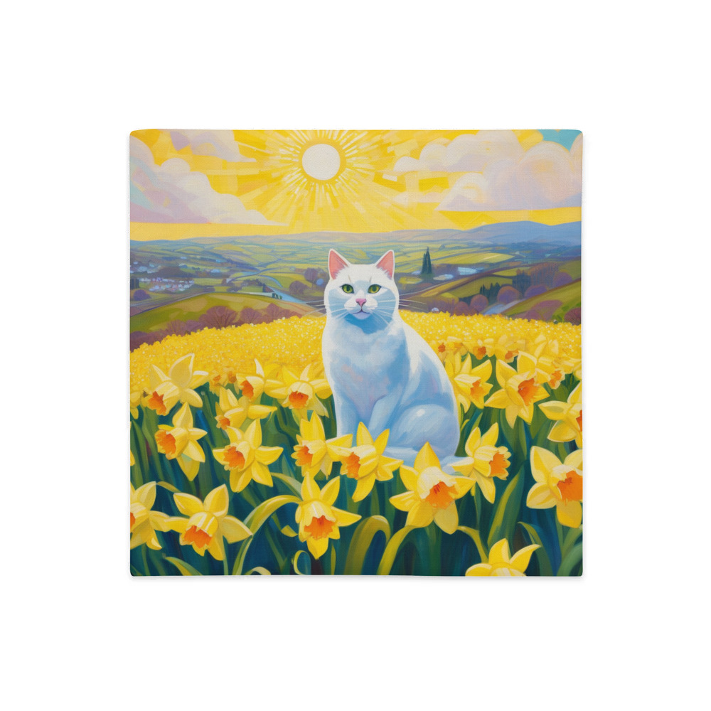 PugMug Custom White Companion Cat Premium Pillow Case
