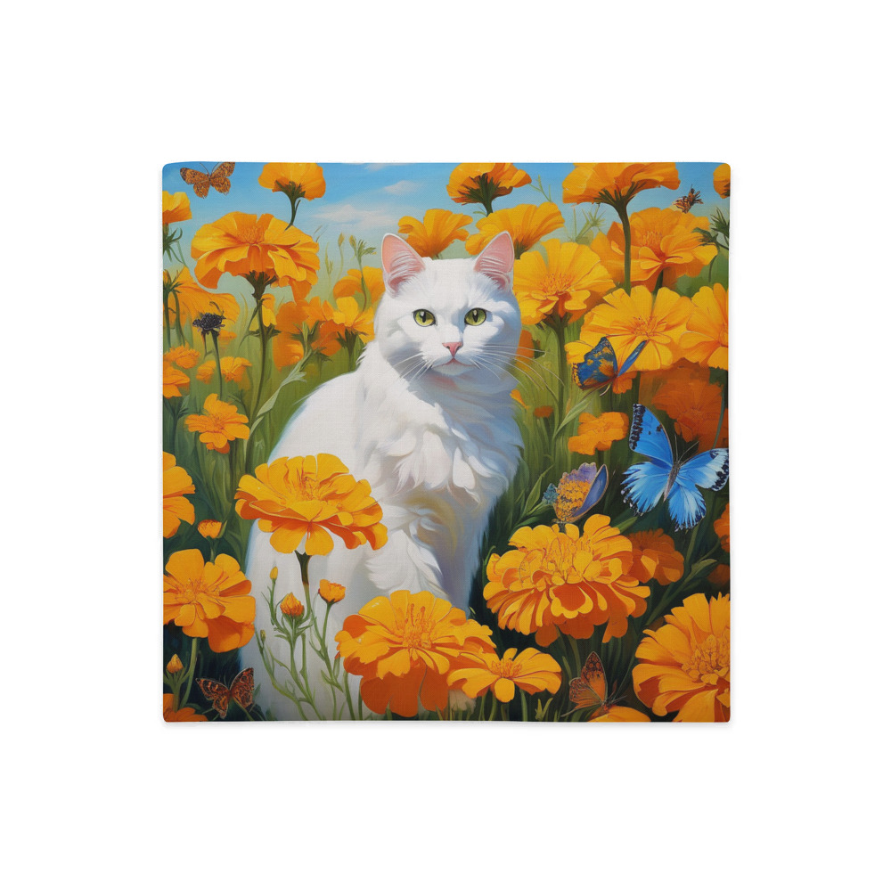 PugMug Custom White Companion Cat Premium Pillow Case