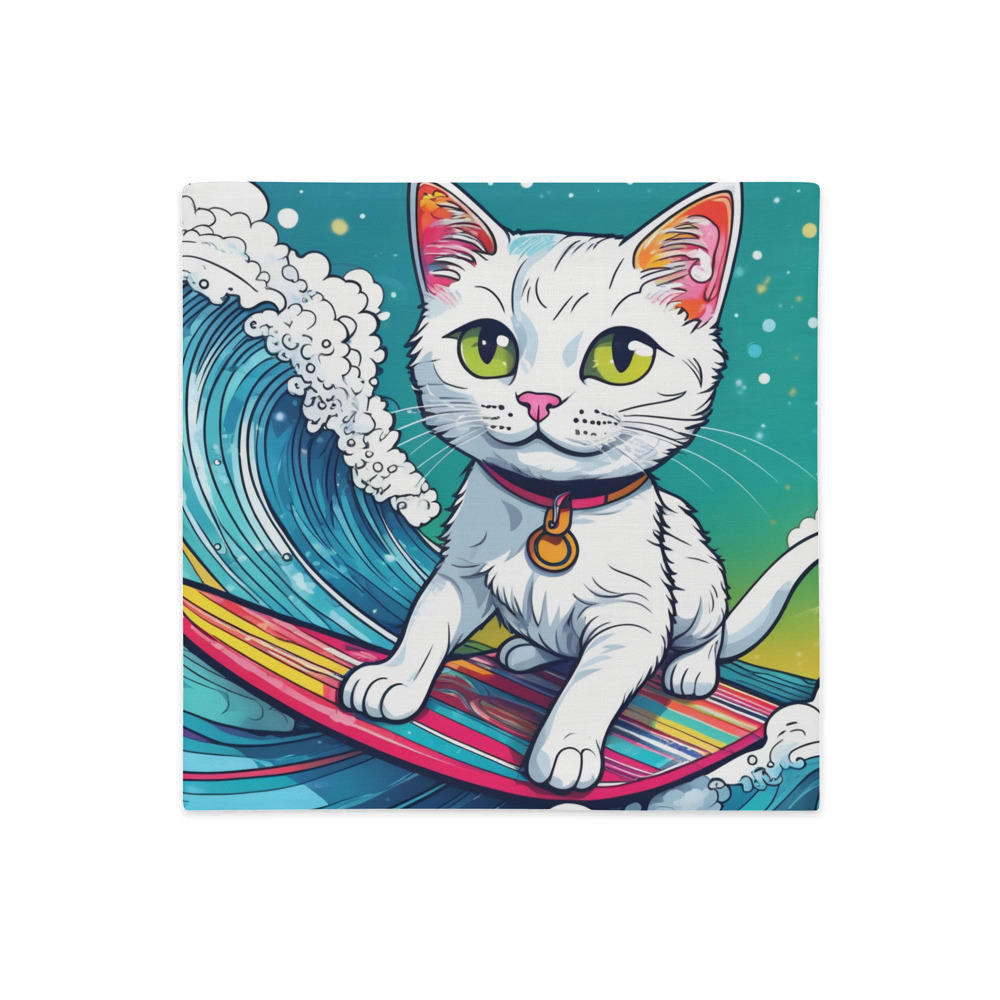 PugMug Custom White Companion Cat Premium Pillow Case