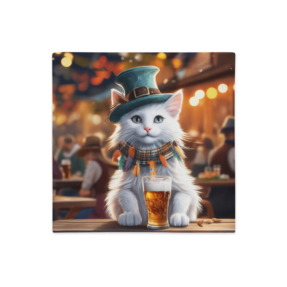 PugMug Custom White Companion Cat Premium Pillow Case