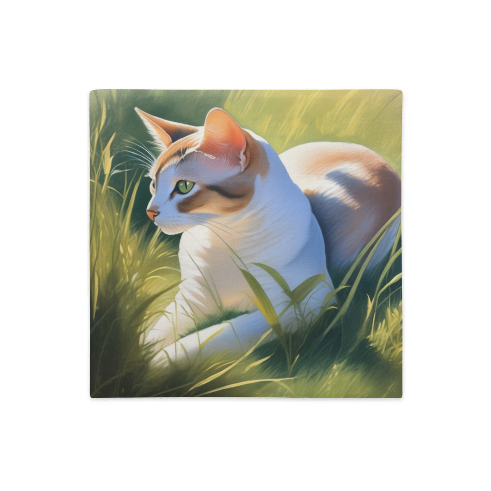 PugMug Custom White Abyssinian Cat Premium Pillow Case