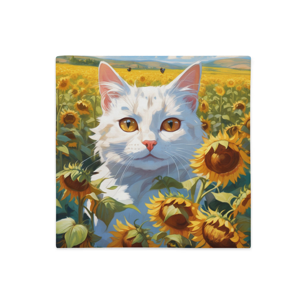 PugMug Custom White Companion Cat Premium Pillow Case