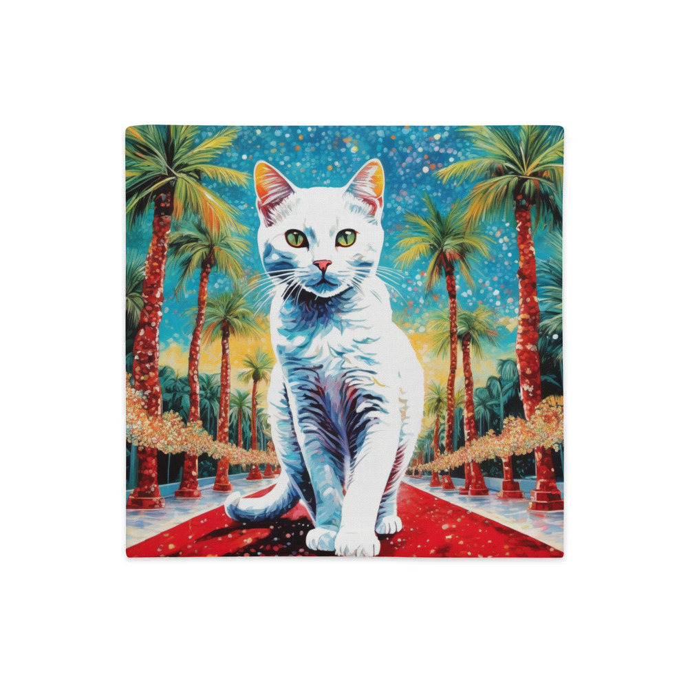 PugMug Custom White Companion Cat Premium Pillow Case