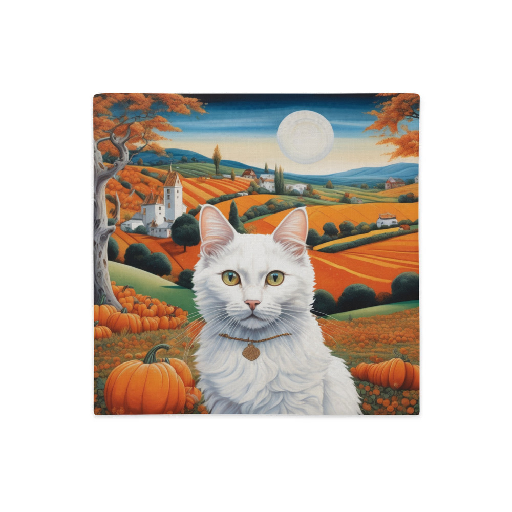 PugMug Custom White Companion Cat Premium Pillow Case