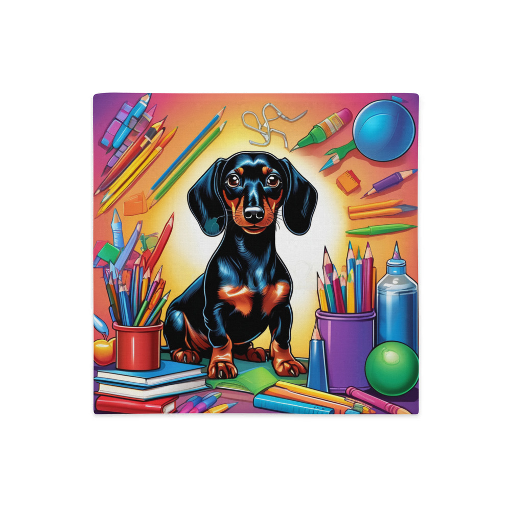 PugMug Custom Black Dachshund Premium Pillow Case