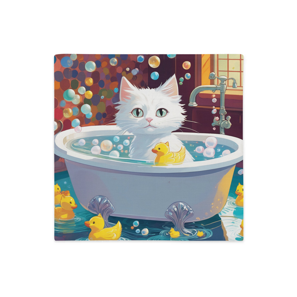 PugMug Custom White Companion Cat Premium Pillow Case