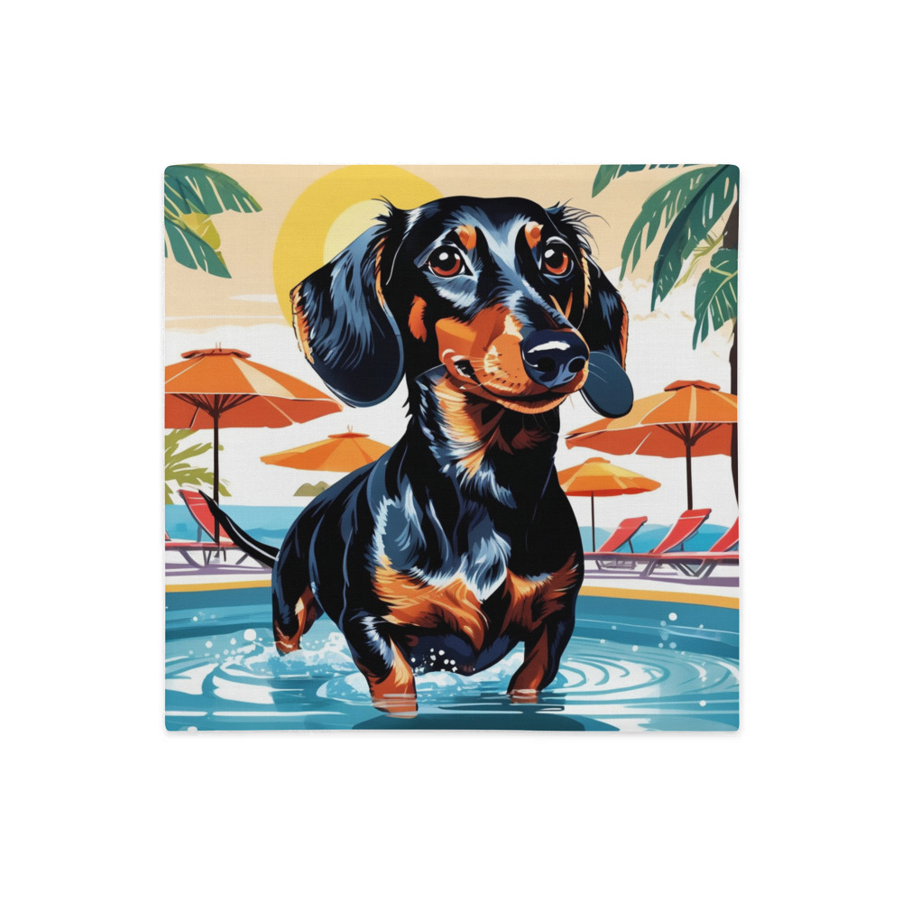 PugMug Custom Black Dachshund Premium Pillow Case