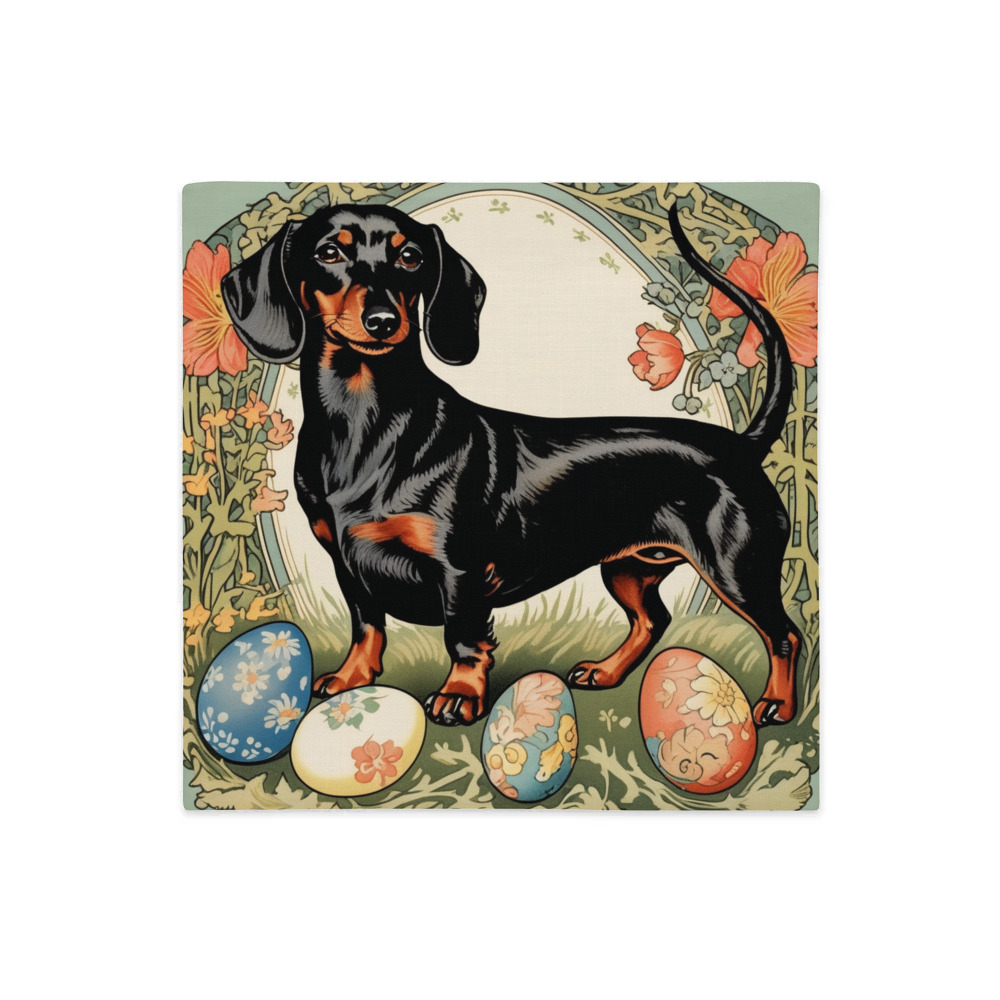 PugMug Custom Black Dachshund Premium Pillow Case