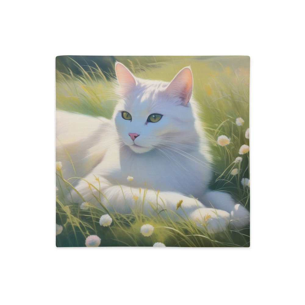 PugMug Custom White Companion Cat Premium Pillow Case