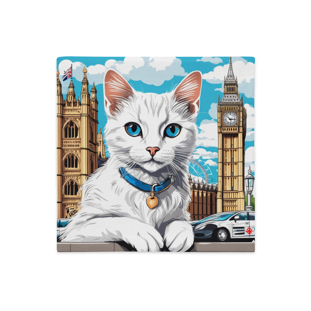 PugMug Custom White Companion Cat Premium Pillow Case