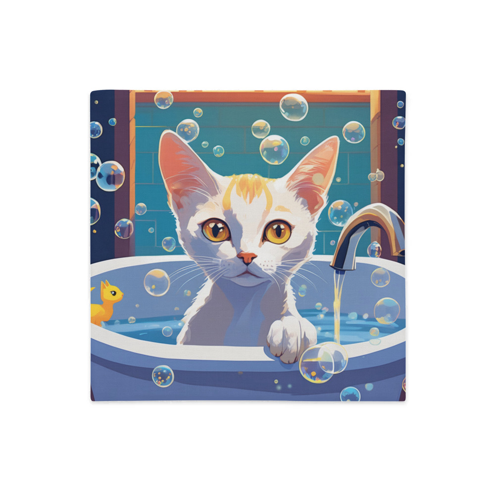 PugMug Custom White Abyssinian Cat Premium Pillow Case