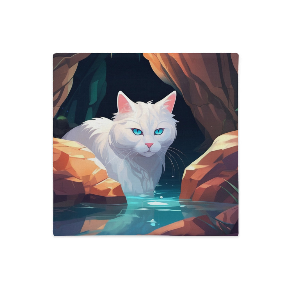 PugMug Custom White Companion Cat Premium Pillow Case