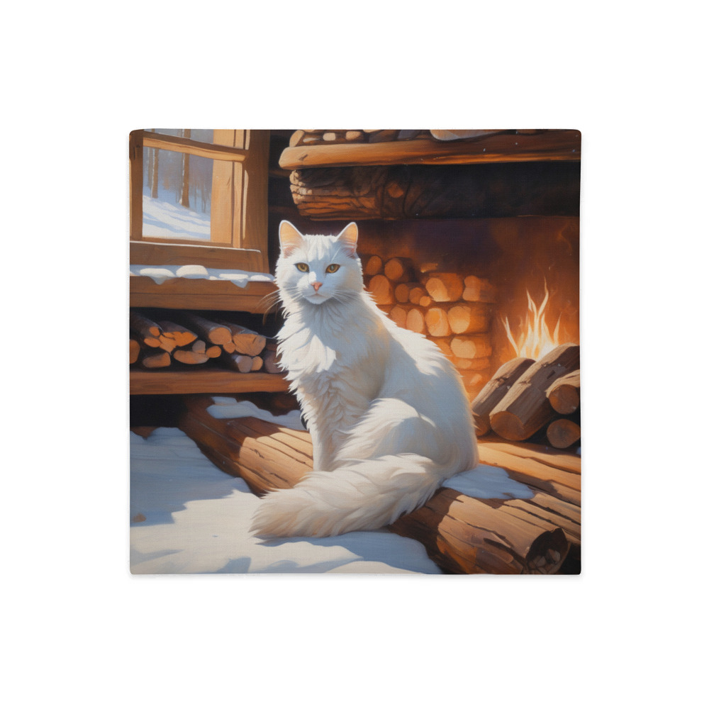 PugMug Custom White Companion Cat Premium Pillow Case