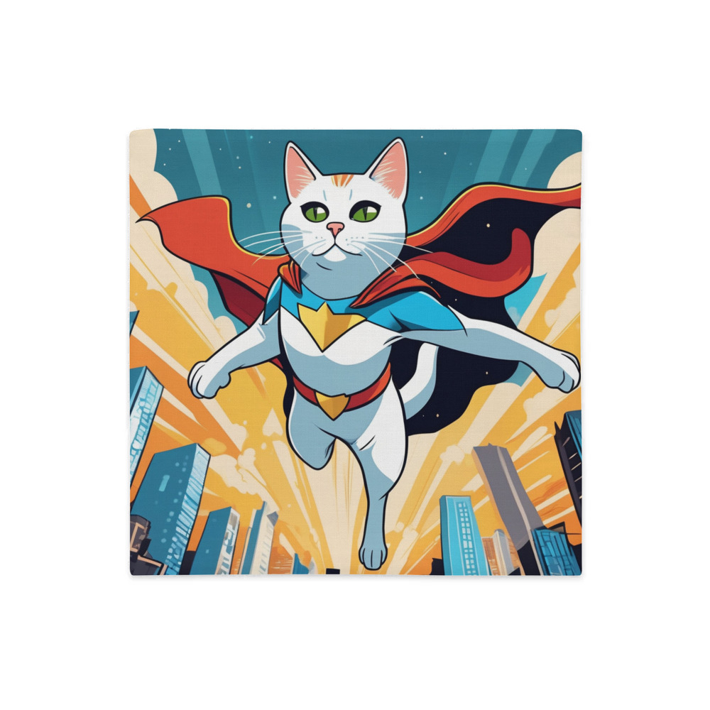 PugMug Custom White Companion Cat Premium Pillow Case