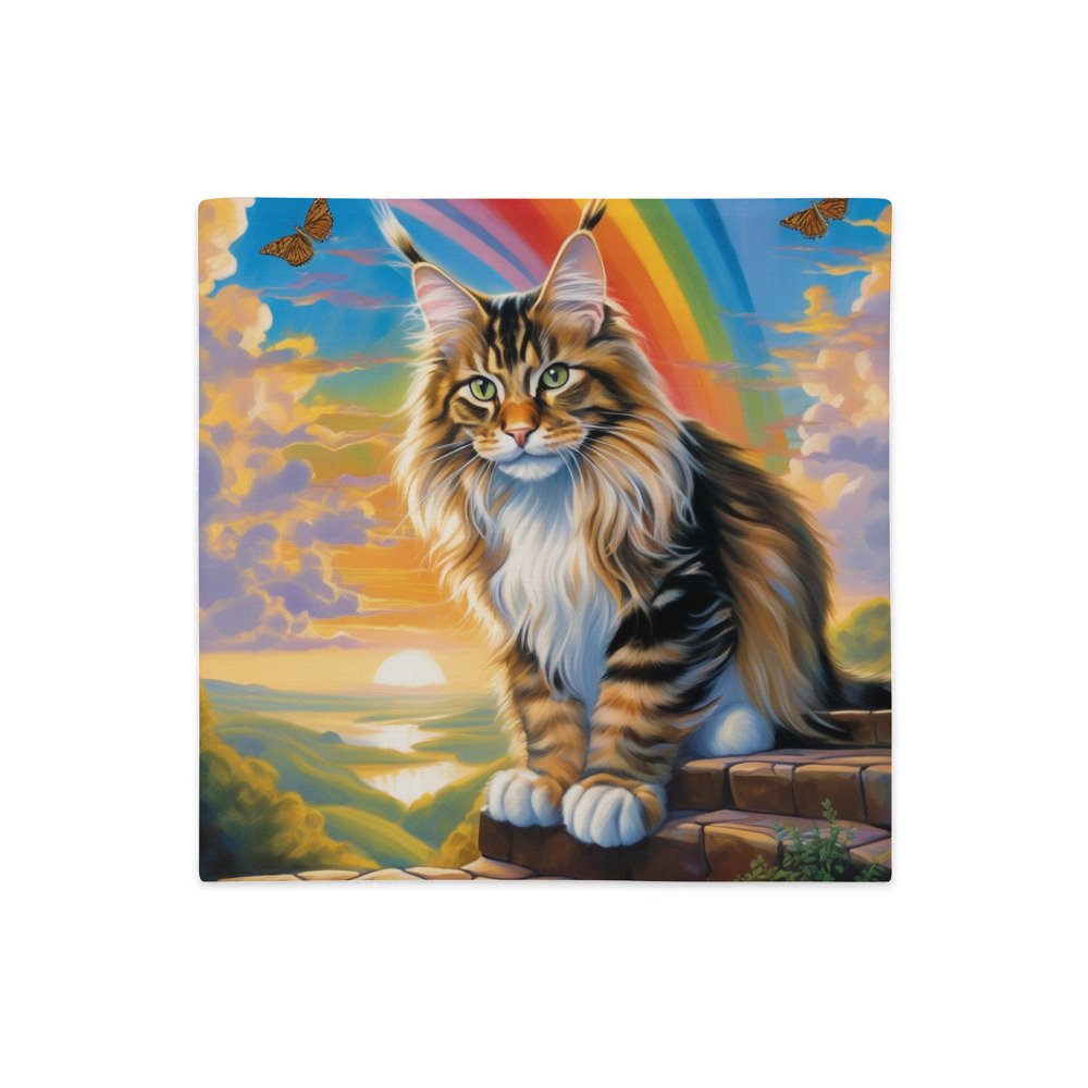 PugMug Custom Tabby Maine Coon Cat Premium Pillow Case
