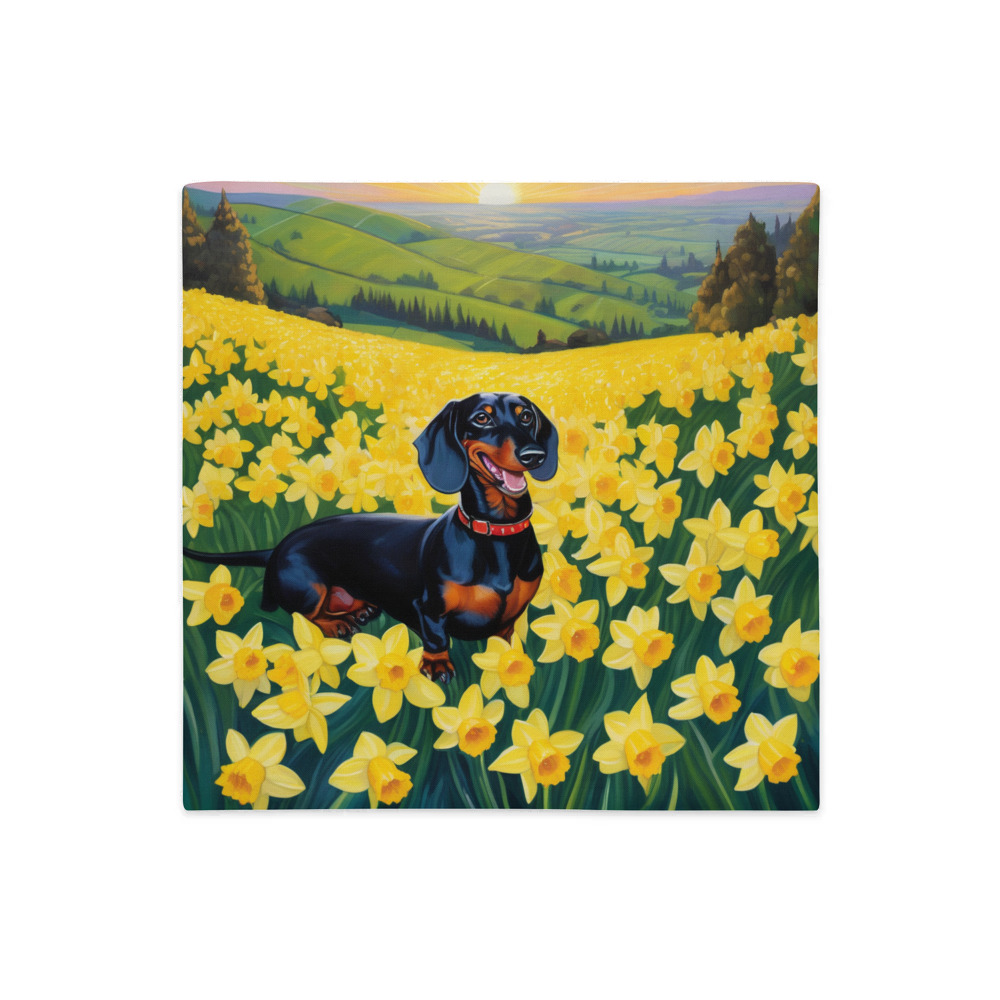 PugMug Custom Black Dachshund Premium Pillow Case