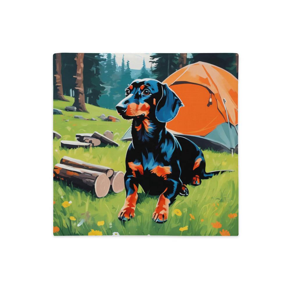 PugMug Custom Black Dachshund Premium Pillow Case