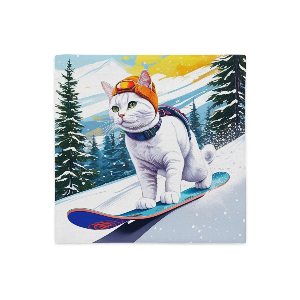 PugMug Custom White Companion Cat Premium Pillow Case