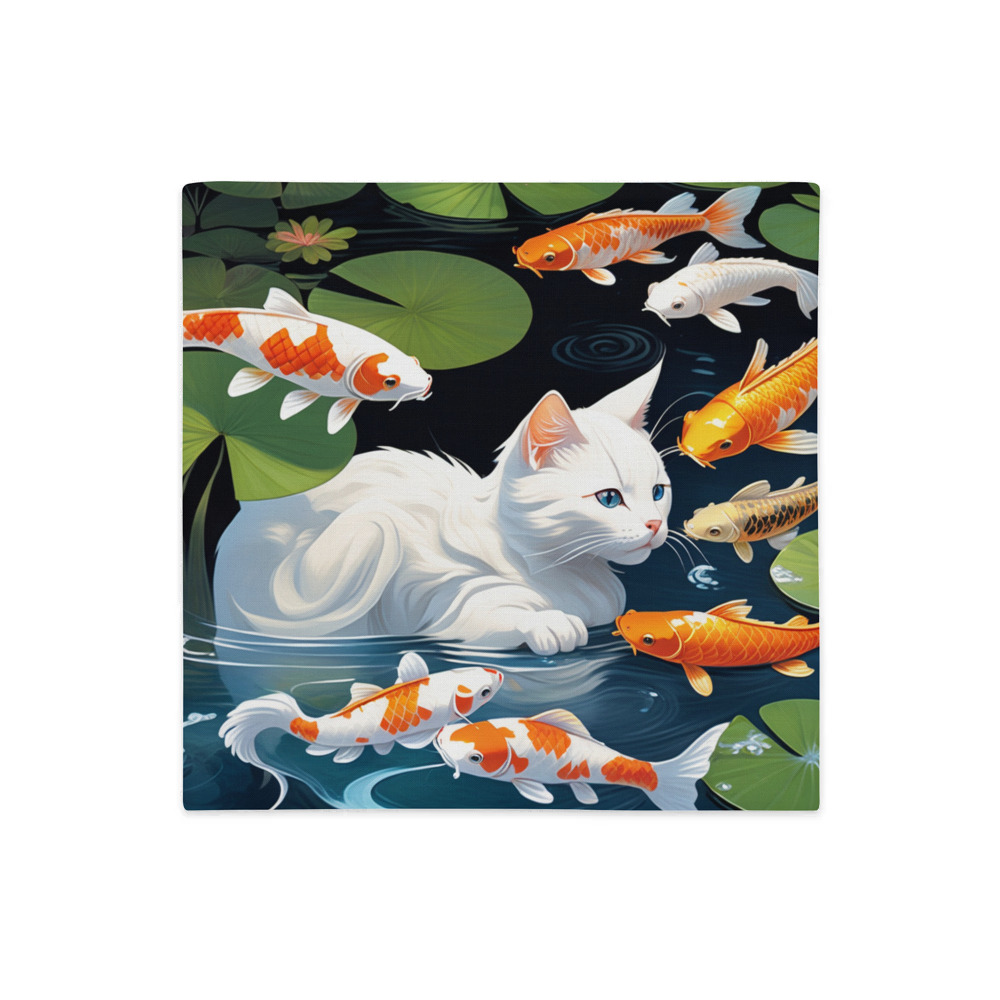 PugMug Custom White Companion Cat Premium Pillow Case