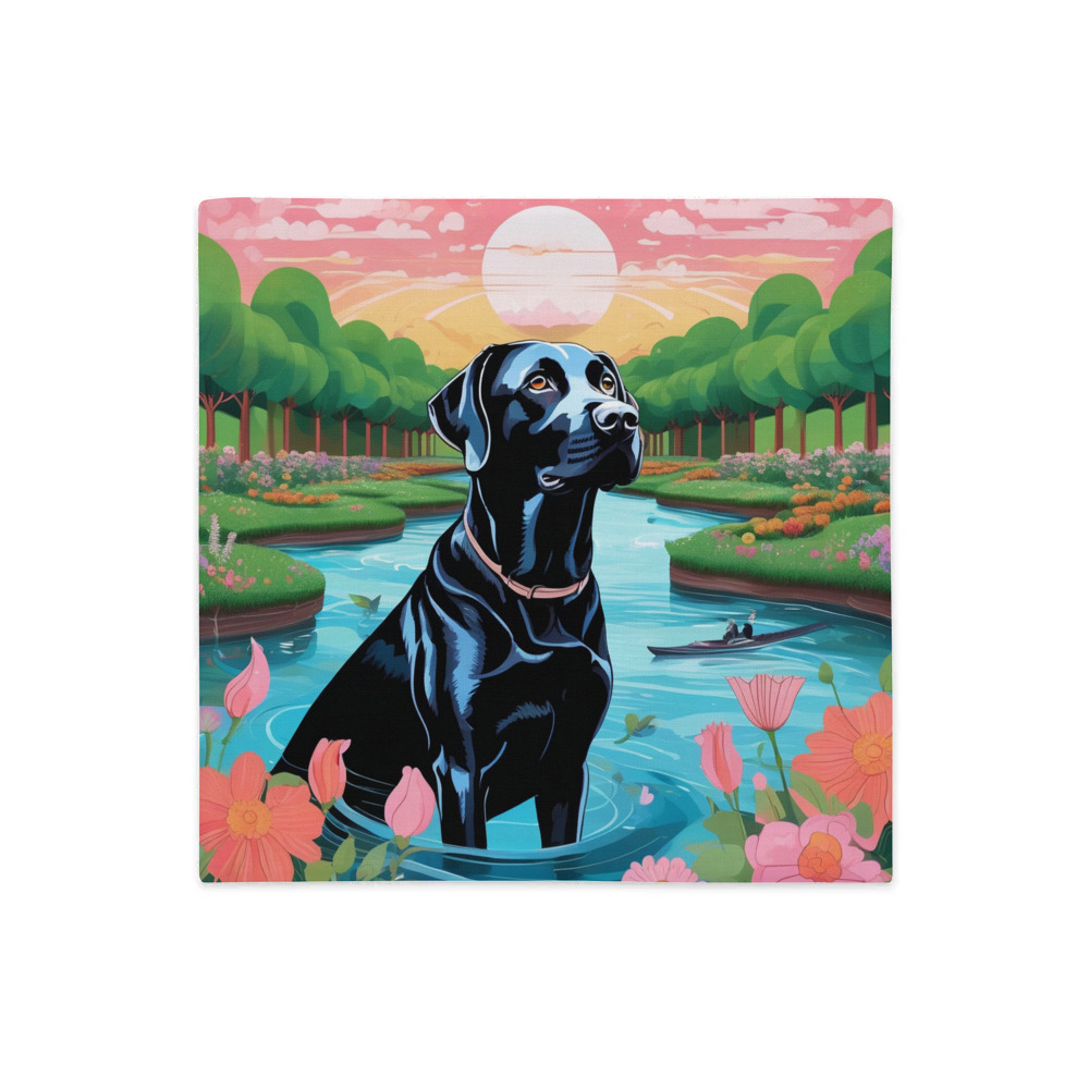 PugMug Custom Black Labrador Retriever Premium Pillow Case