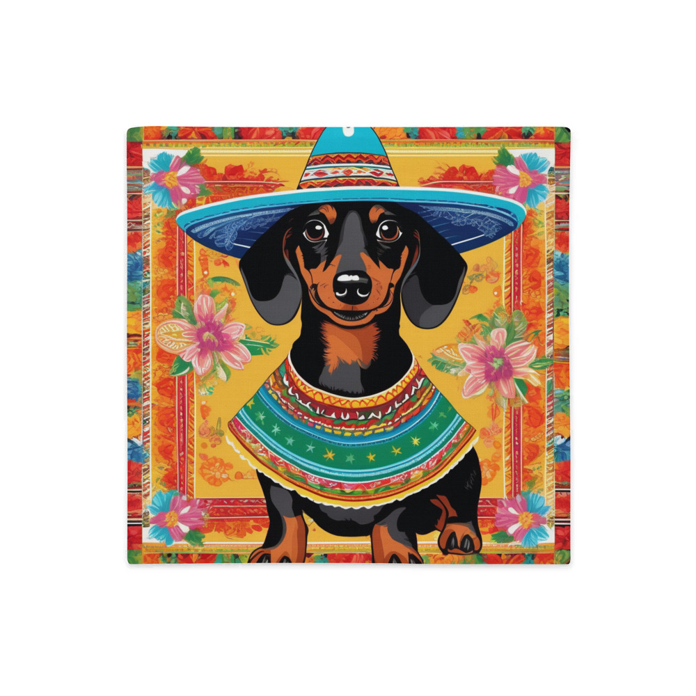 PugMug Custom Black Dachshund Premium Pillow Case