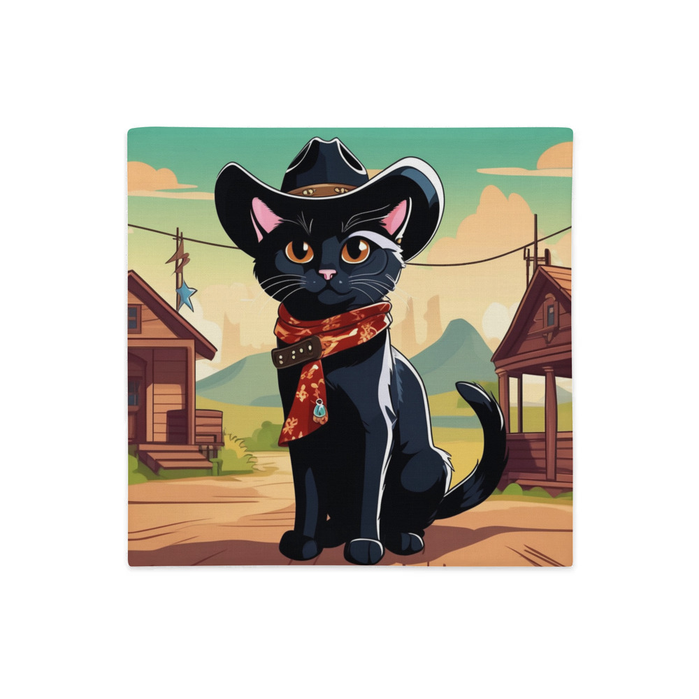 PugMug Custom Black Companion Cat Premium Pillow Case