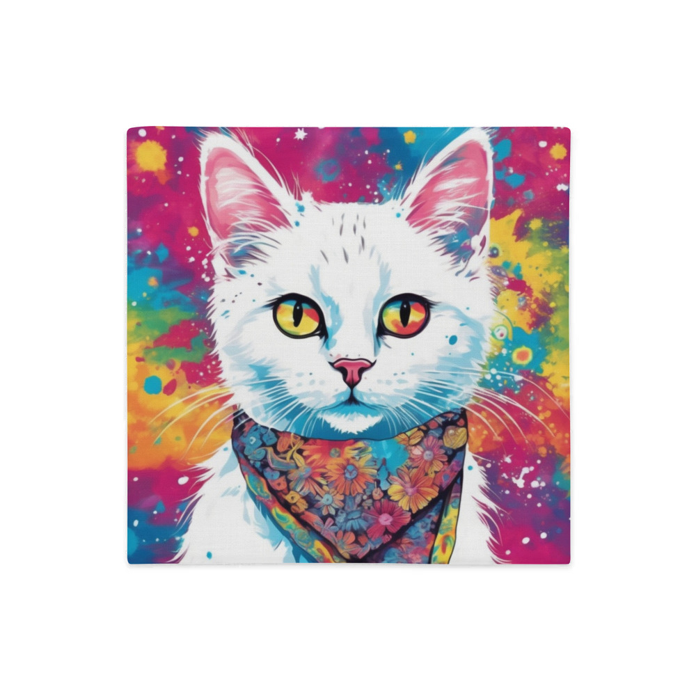 PugMug Custom White Companion Cat Premium Pillow Case