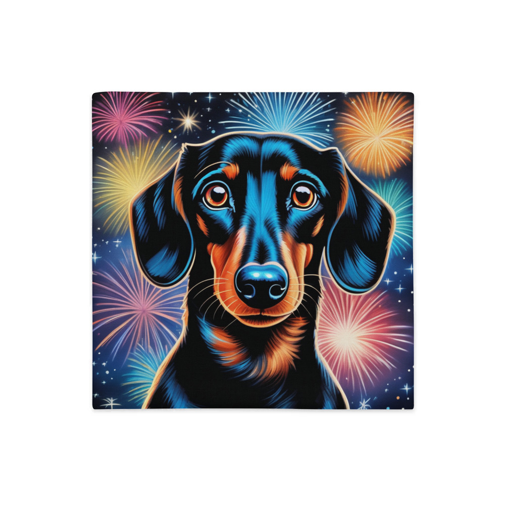 PugMug Custom Black Dachshund Premium Pillow Case