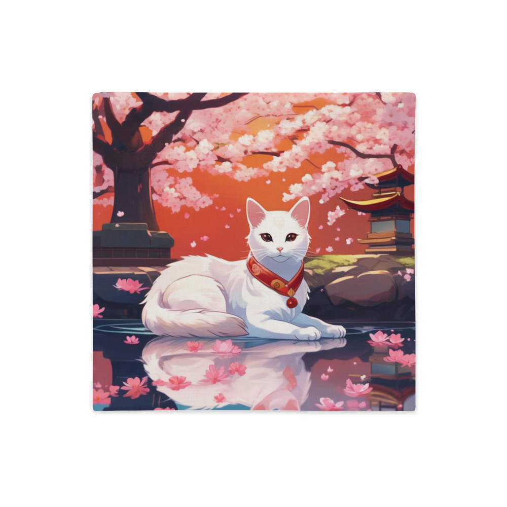 PugMug Custom White Companion Cat Premium Pillow Case