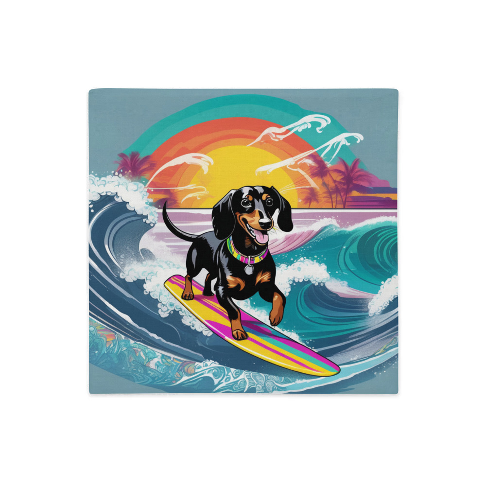 PugMug Custom Black Dachshund Premium Pillow Case