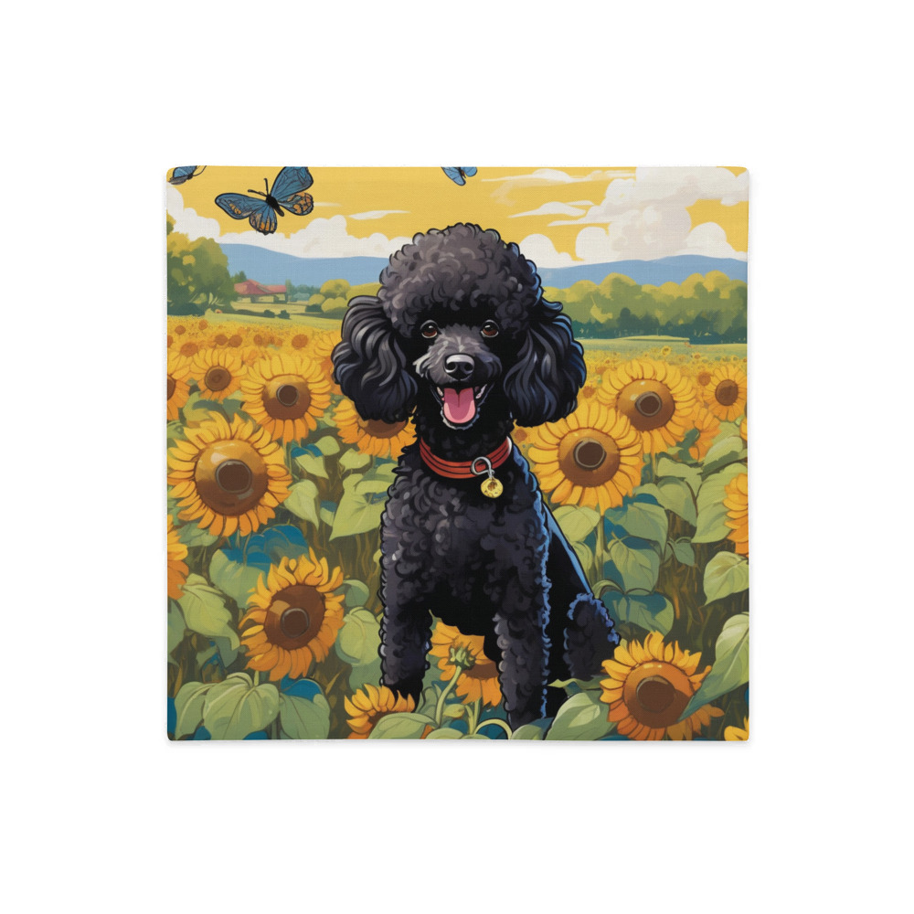 PugMug Custom Black Poodle Premium Pillow Case