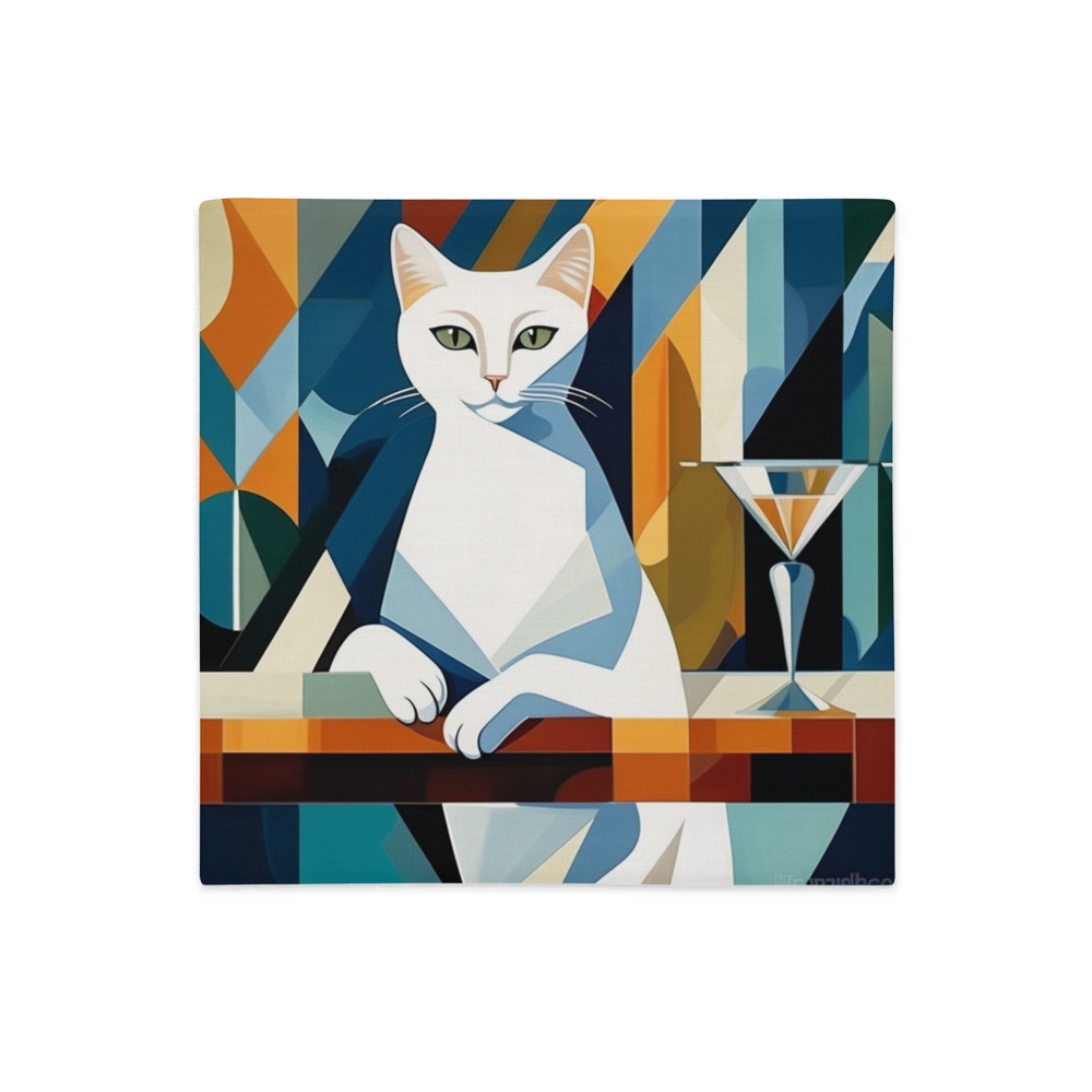 PugMug Custom White Companion Cat Premium Pillow Case