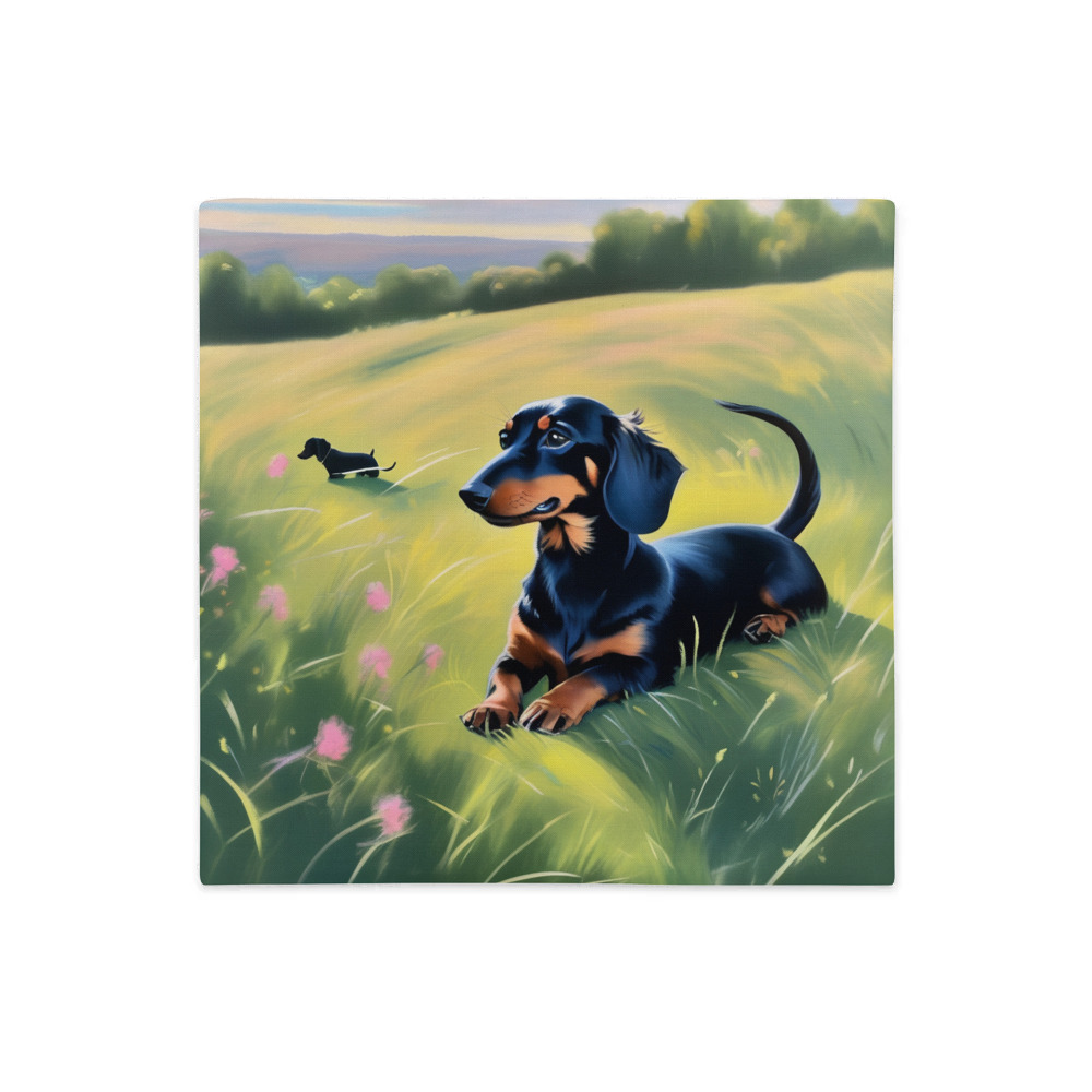 PugMug Custom Black Dachshund Premium Pillow Case