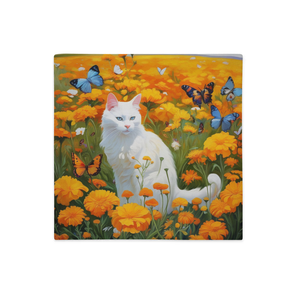 PugMug Custom White Companion Cat Premium Pillow Case