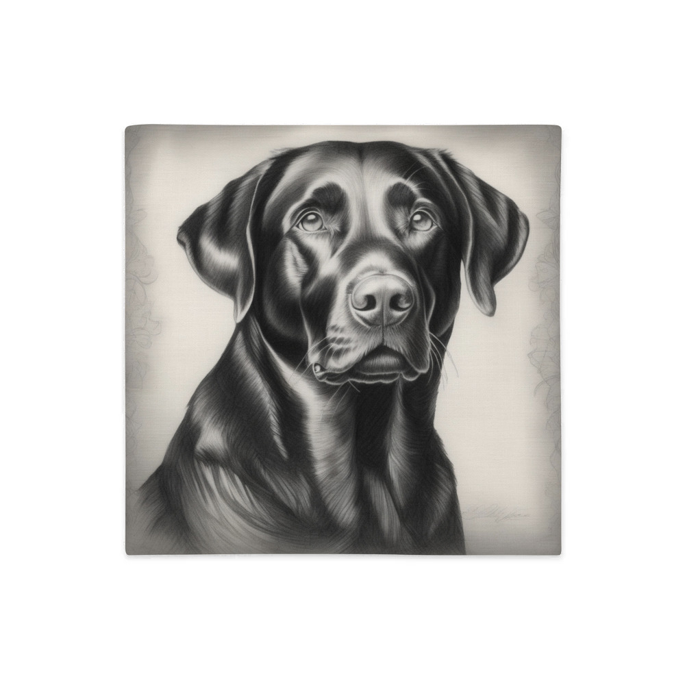 PugMug Custom Black Labrador Retriever Premium Pillow Case