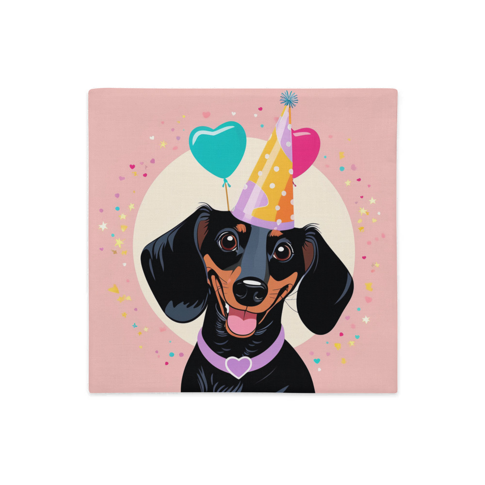 PugMug Custom Black Dachshund Premium Pillow Case