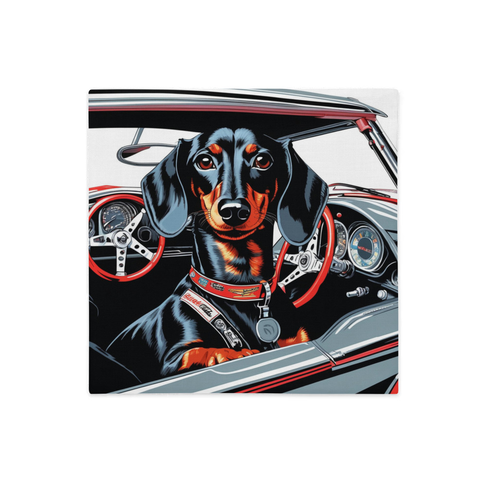 PugMug Custom Black Dachshund Premium Pillow Case