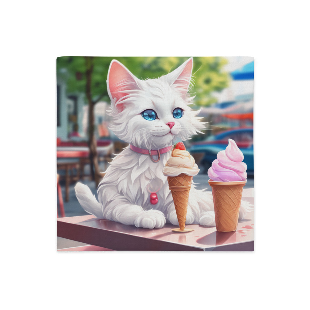 PugMug Custom White Companion Cat Premium Pillow Case