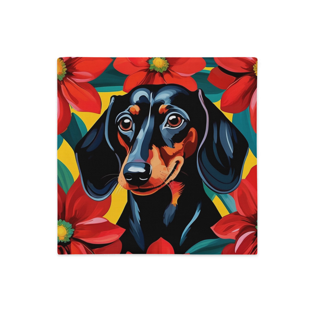 PugMug Custom Black Dachshund Premium Pillow Case