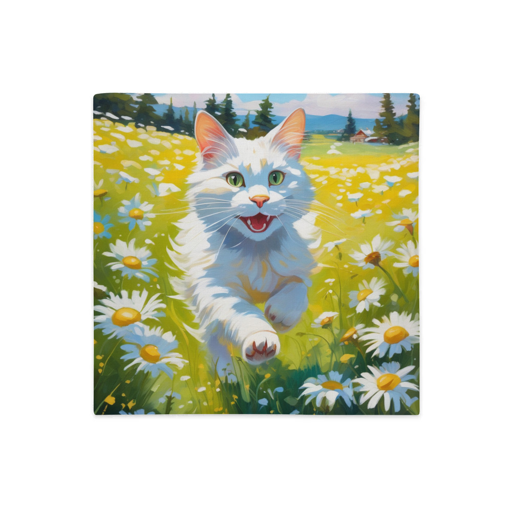 PugMug Custom White Companion Cat Premium Pillow Case