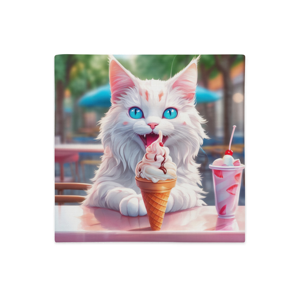 PugMug Custom White Companion Cat Premium Pillow Case