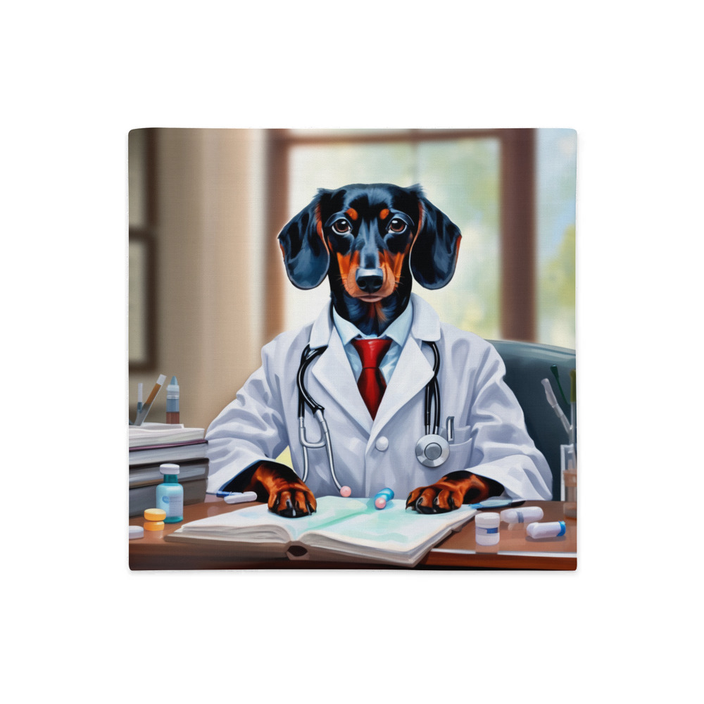 PugMug Custom Black Dachshund Premium Pillow Case