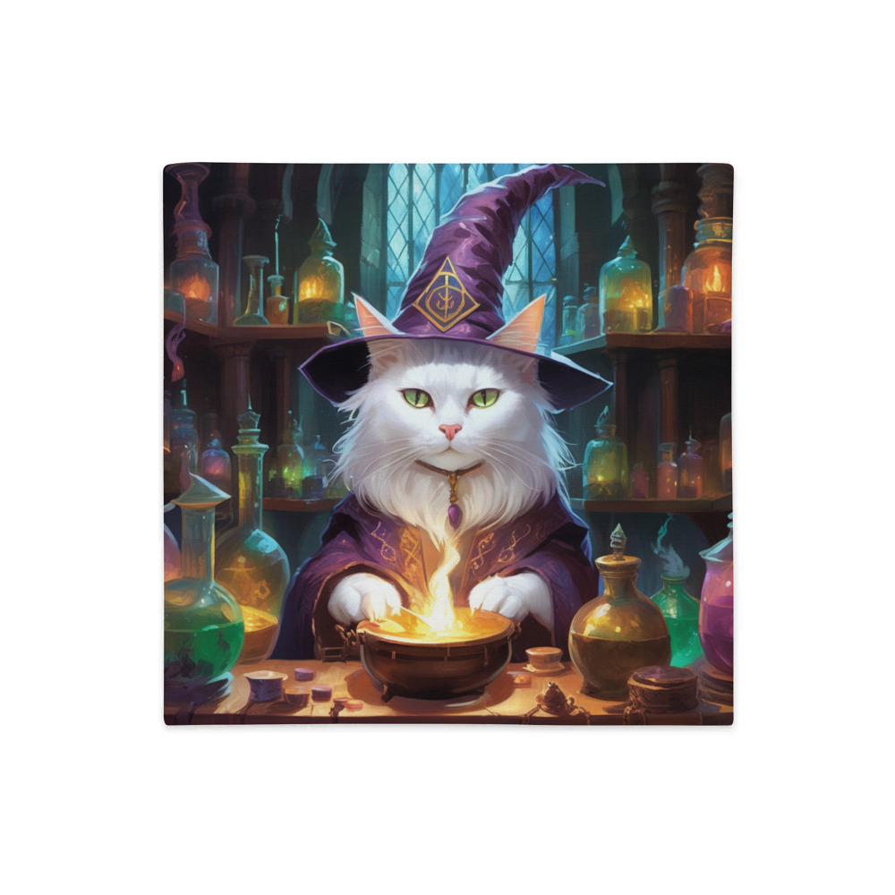 PugMug Custom White Companion Cat Premium Pillow Case