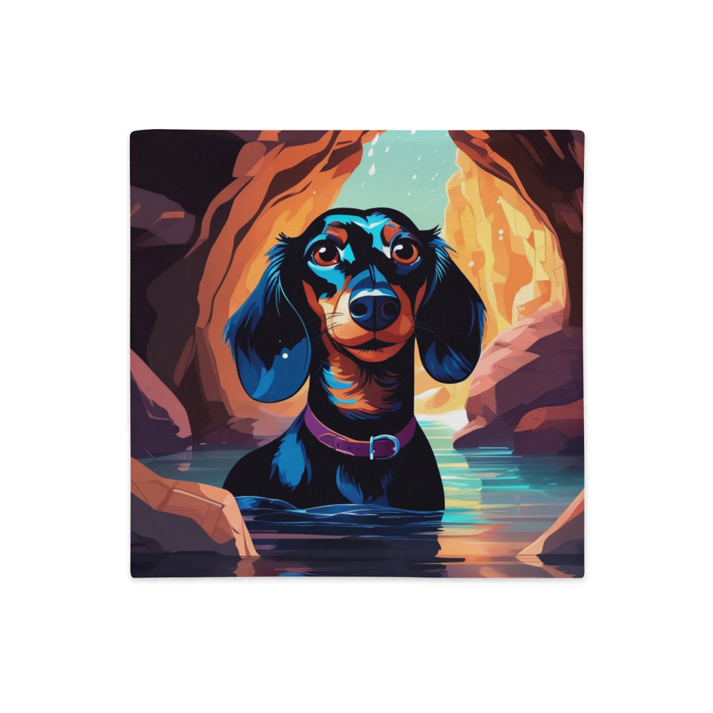 PugMug Custom Black Dachshund Premium Pillow Case