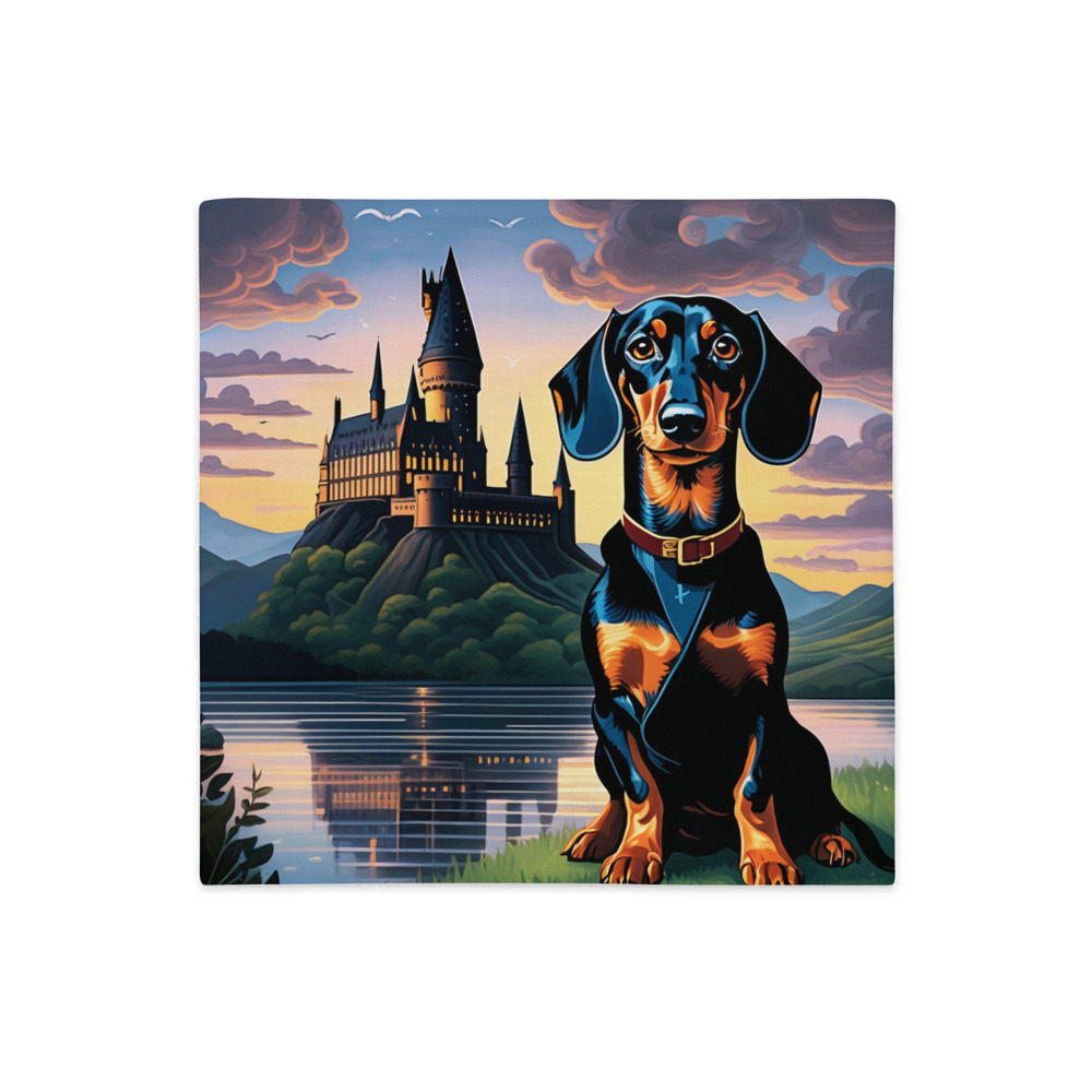 PugMug Custom Black Dachshund Premium Pillow Case